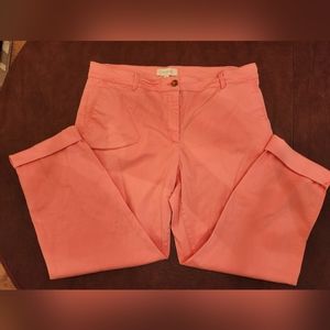 TALBOTS Coral Relaxed Chino Stretch Cuffed Pants, Size 14